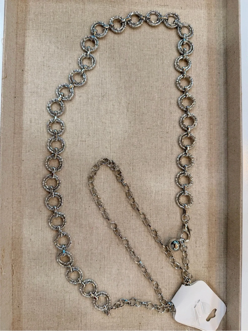 42 inch Silver Double Circle Chain Belt